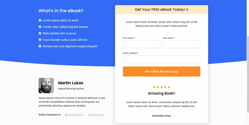 How To Create Effective Landing Pages for eBooks a Short Simple Lead Generation Form