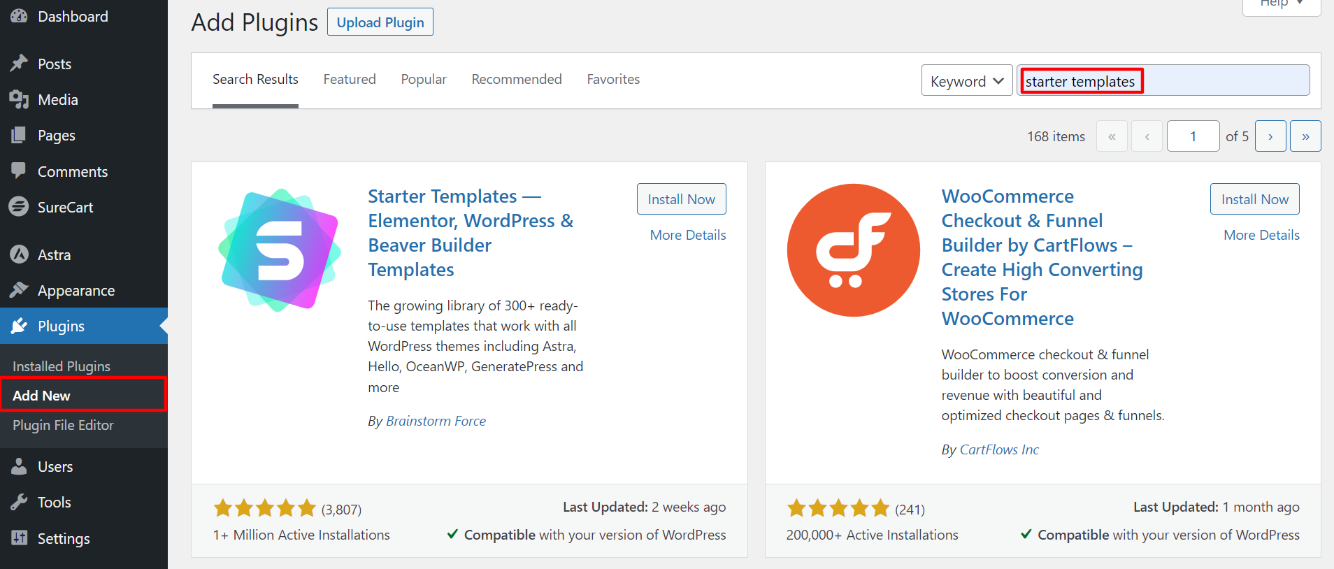 How To Build a WordPress Website Using Astra Pro and Cloudways Hosting installing Starter Templates