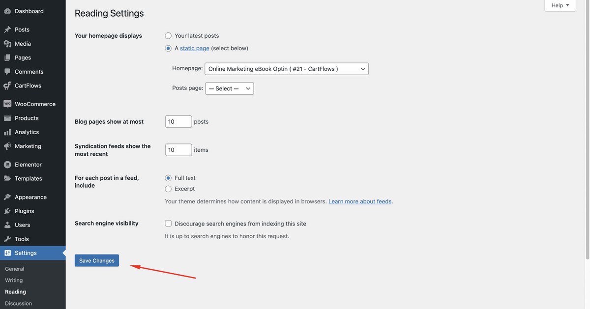 How To Create Effective Landing Pages for eBooks save changes