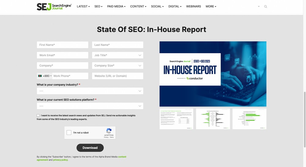 How To Create Effective Landing Pages for eBooks Search Engine Journal report