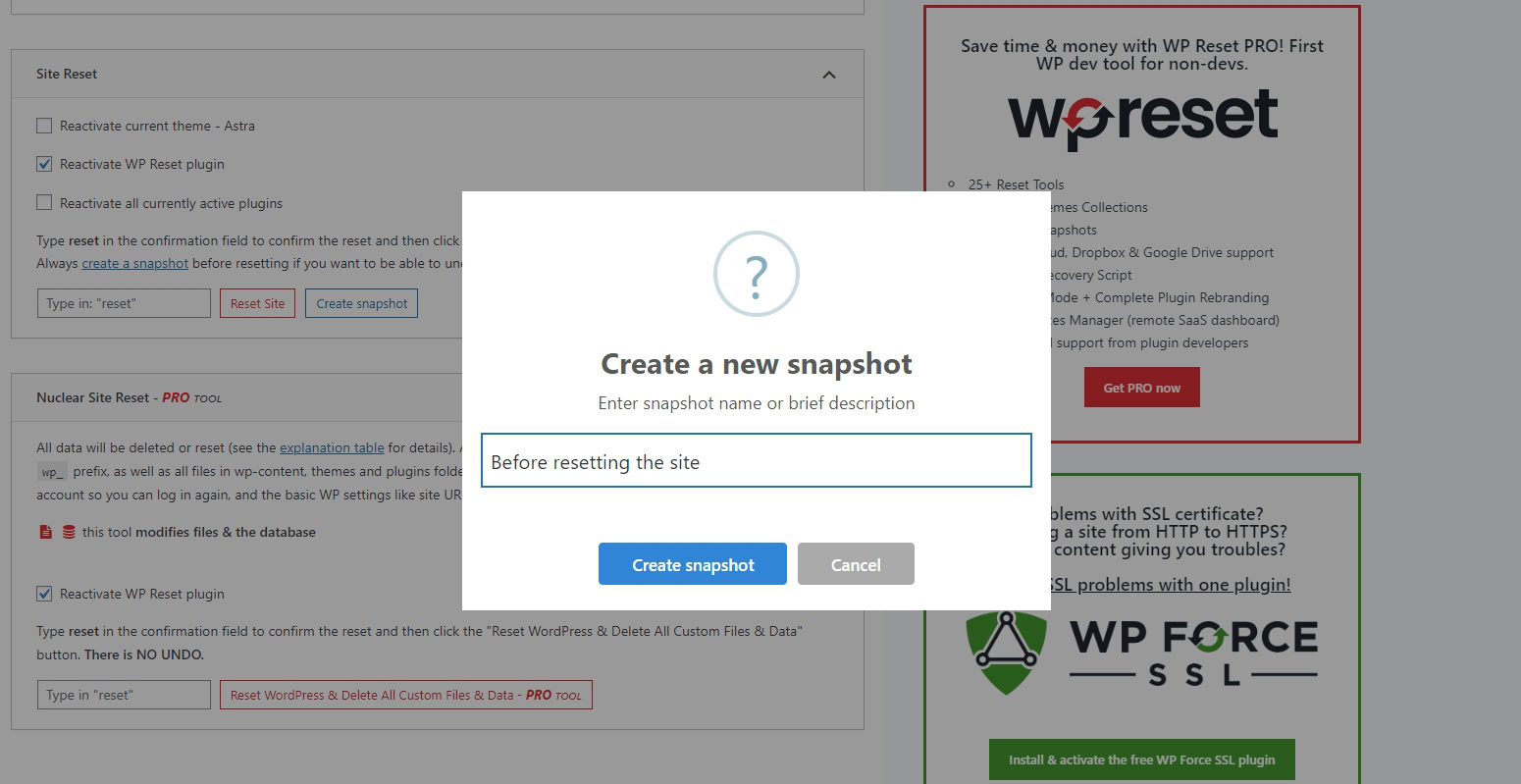 How To Reset a WordPress Website and Start Over Take a Snapshot with WP Reset