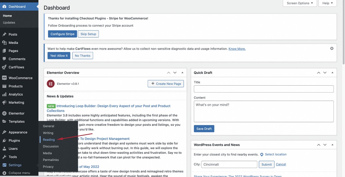 How To Create Effective Landing Pages for eBooks WordPress reading settings