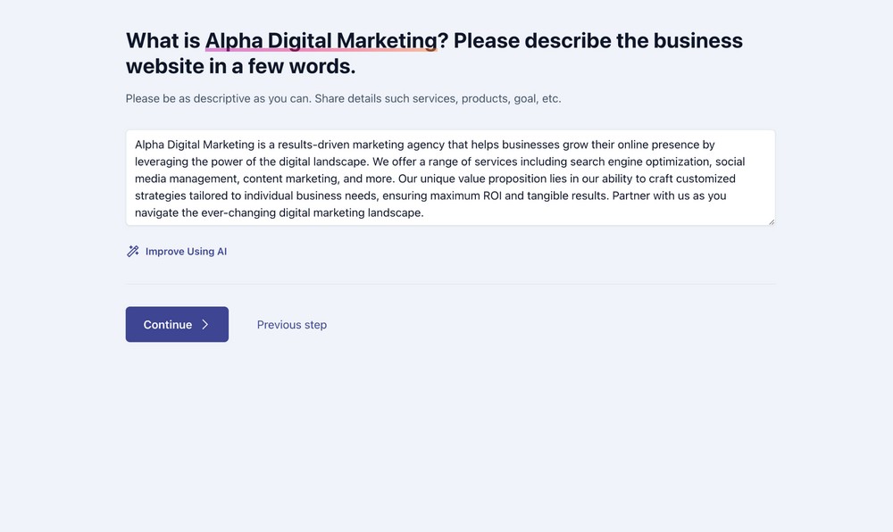 How To Create a Website With AI in Just 5 Minutes zipwp business description