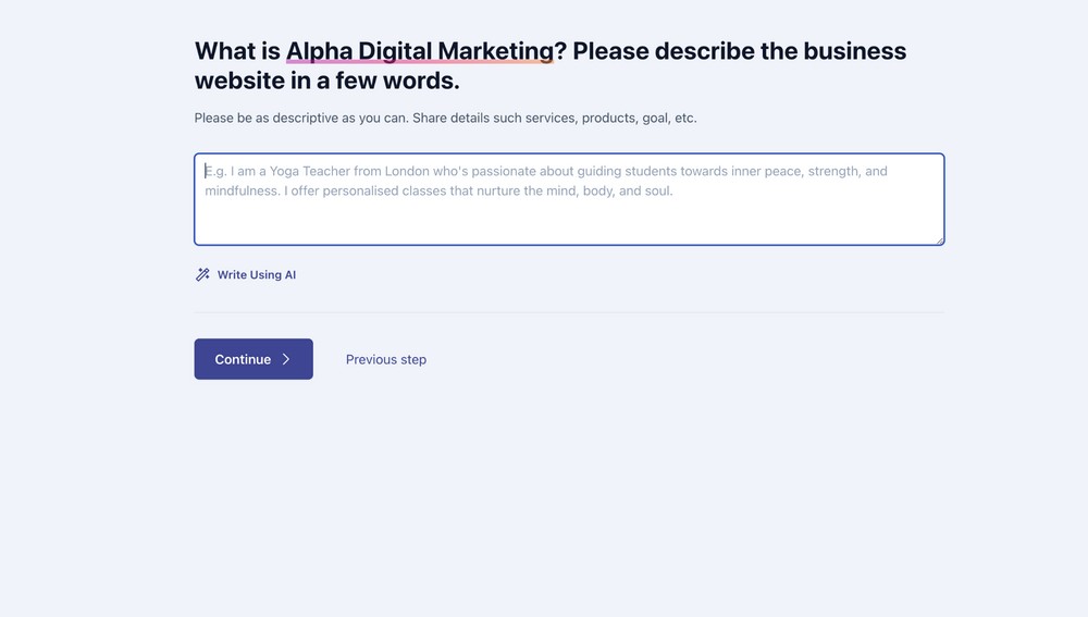 How To Create a Website With AI in Just 5 Minutes zipwp business description