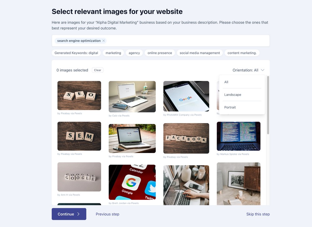 How To Create a Website With AI in Just 5 Minutes zipwp image library