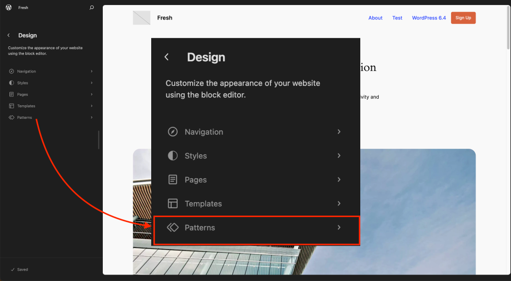 WordPress 6.4 - Features to Expect (First Look and Screenshots) Import Export Patterns 1024x563