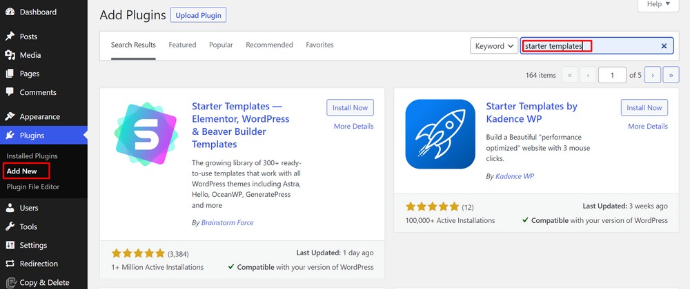 How To Create a Stunning One Page Website (Step-By-Step Guide) Install starter templates plugin