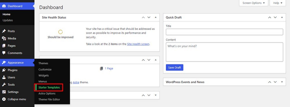How To Create a Stunning One Page Website (Step-By-Step Guide) Navigate to Starter Templates plugin