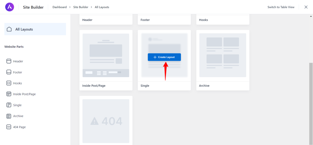Custom Template in Astra Create Layout