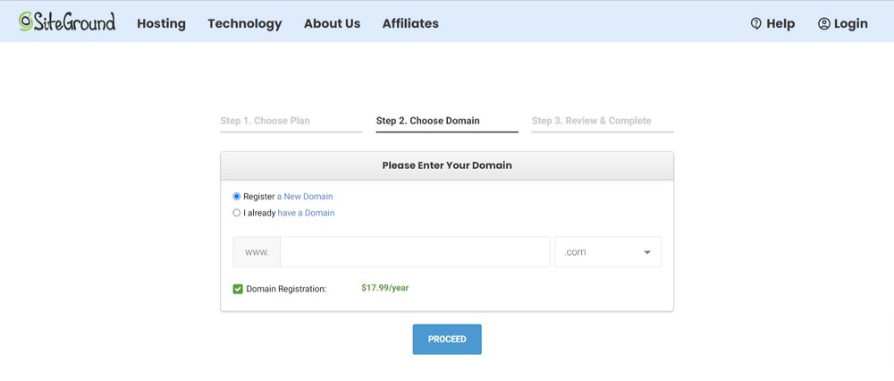 How To Create a Stunning One Page Website (Step-By-Step Guide) SiteGround checkout process