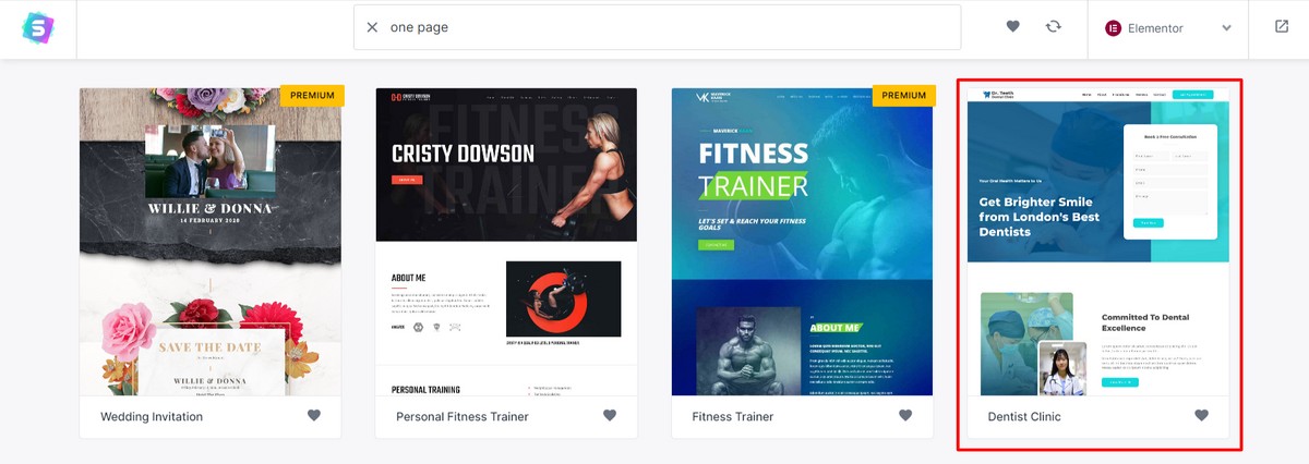 How To Create a Stunning One Page Website (Step-By-Step Guide) the 'Dentist Clinic' template