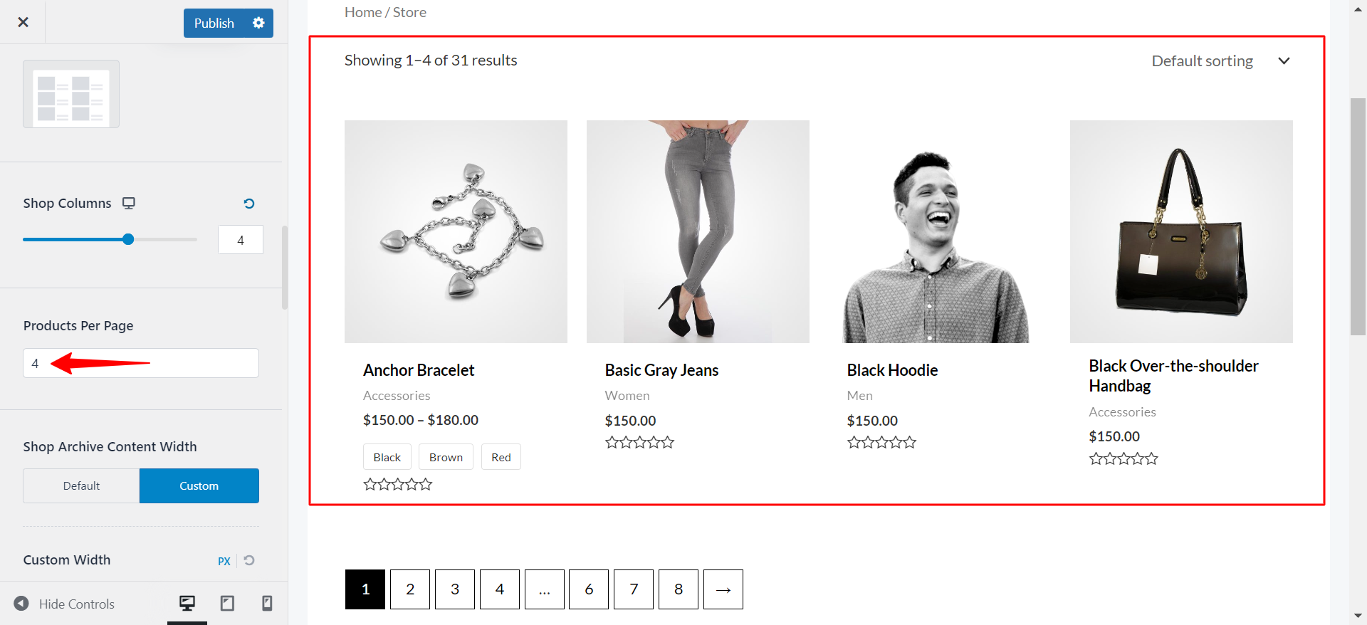 How to Design a Product Catalog Page or Shop Page Using WooCommerce Module in Astra? Customize Shop – Testsite