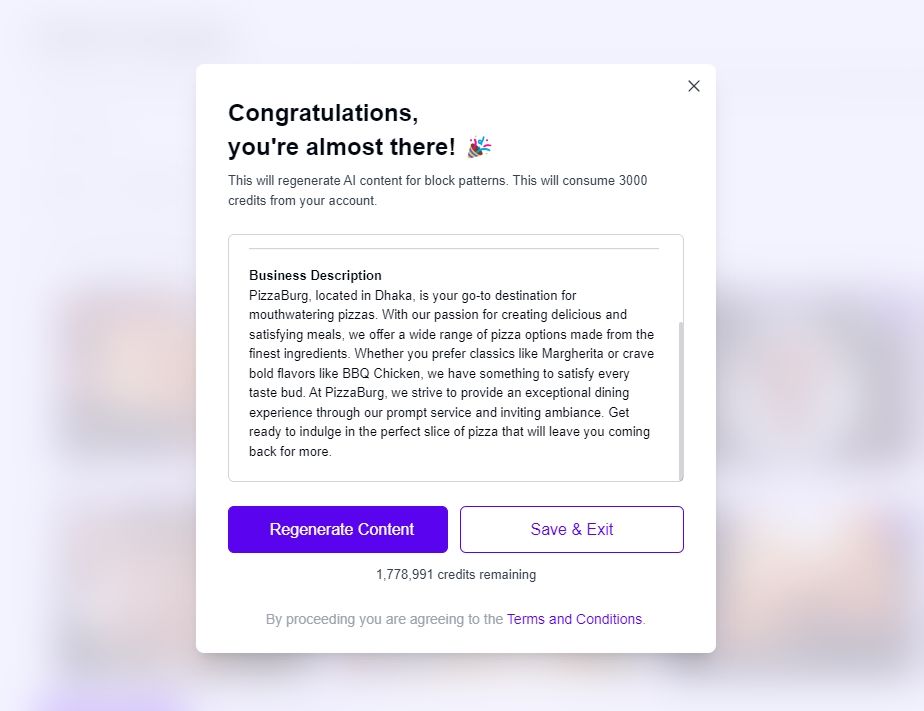 Starter Templates 3.5: Build Website 10x Faster With ZipAI check the information you entered
