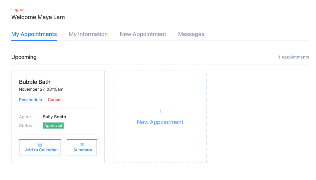 LatePoint Review: Is It the Right Booking Plugin For Your Service? Customer dashboard area (customer cabinet)
