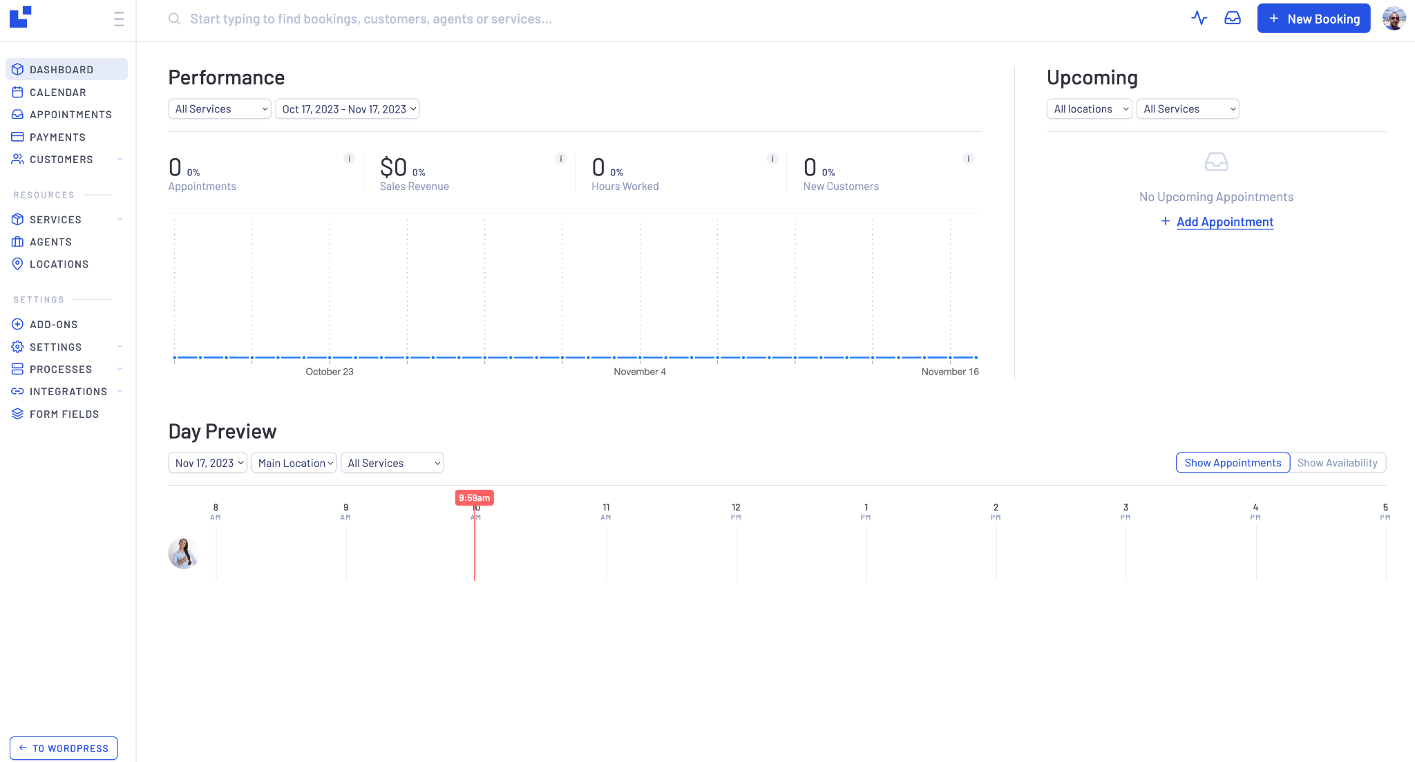 LatePoint Review: Is It the Right Booking Plugin For Your Service? LatePoint interface Dashboard