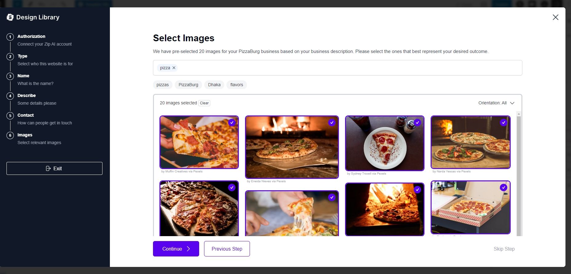 Starter Templates 3.5: Build Website 10x Faster With ZipAI relevant images depending on the description you added
