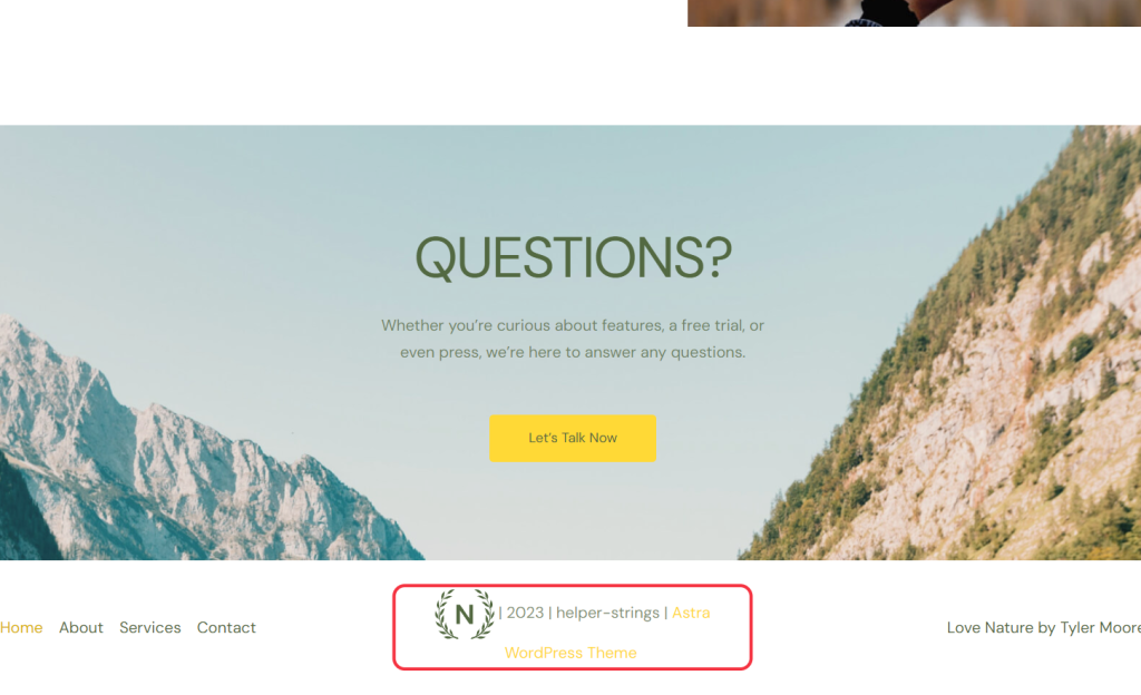 Footer Custom Text Helper Strings Website View 1024x624