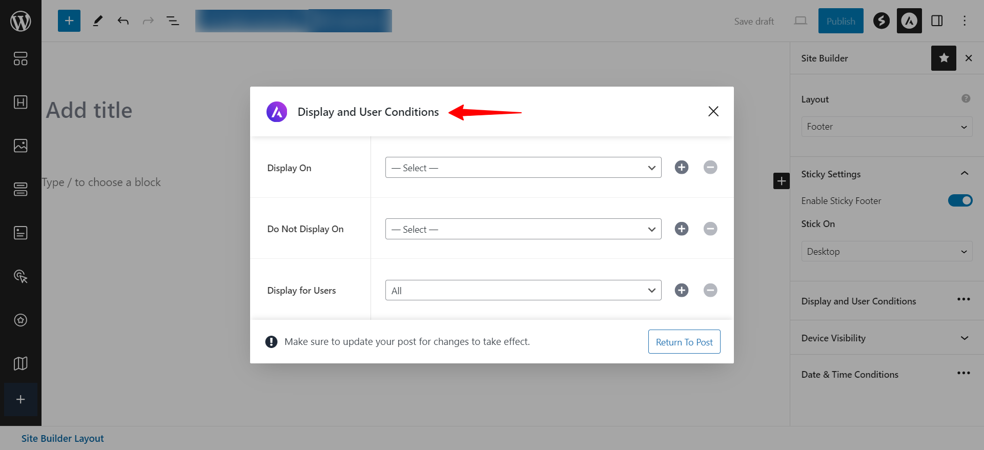 Custom Footer Display And User Conditions