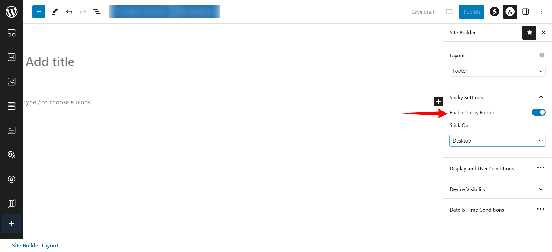 Custom Footer Sticky Footer