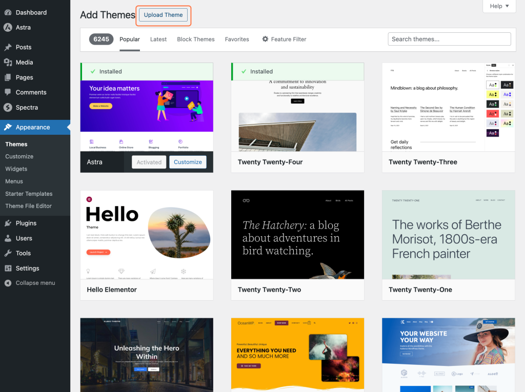 What Is a Child Theme and How To Install It for Astra? Upload Theme