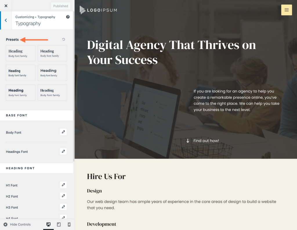 Astra Typography Presets Presets