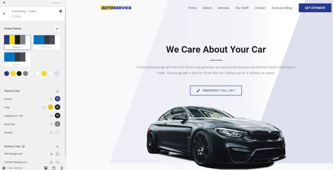 How To Create a Website for Your Small Business: 6 Simple Steps the WordPress editor where you can change color schemes and individual colors