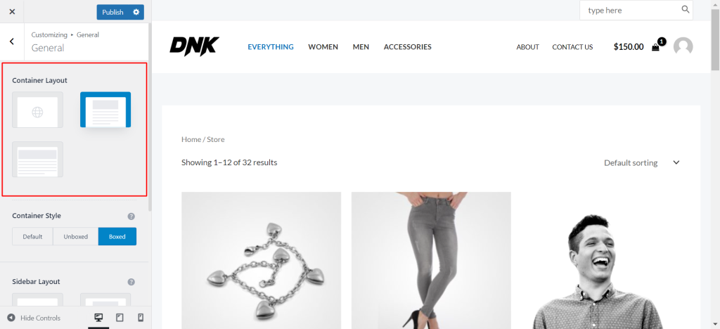 General WooCommerce Container Layout 1024x468