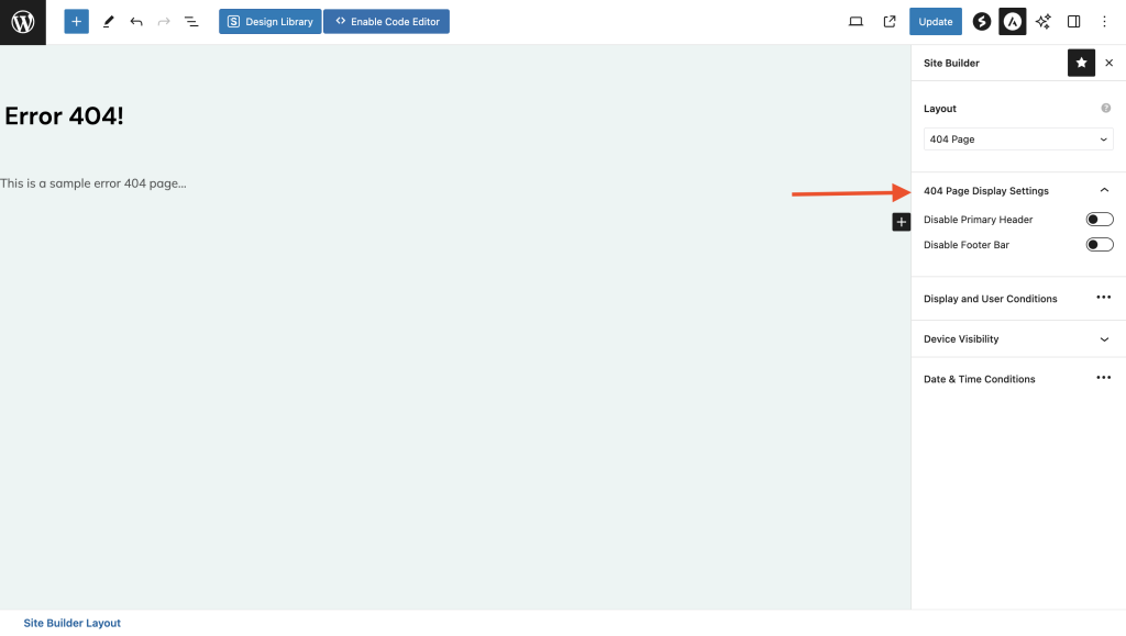 How to Enable a Custom 404 Page 404 page display settings