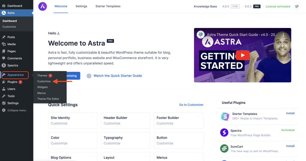 How to Disable or Change the Position of the Featured Image on the Pages? Access your customizer