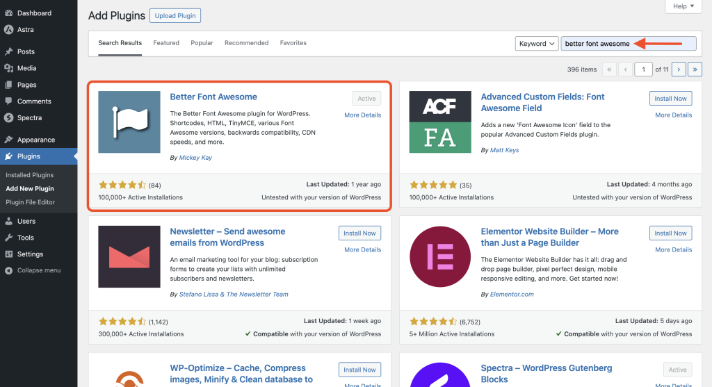 How to Add Font Awesome Icons in Astra? Install and activate Better Font Awesome