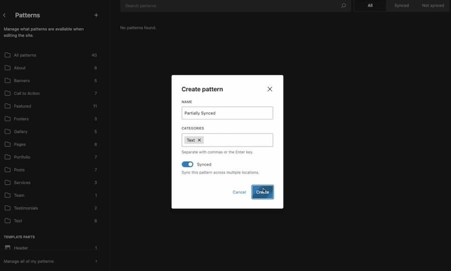 WordPress 6.5: New Features, Improvements and More! partially synced patterns