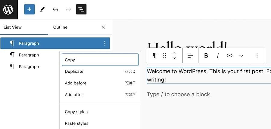WordPress 6.5: New Features, Improvements and More! right click in list view
