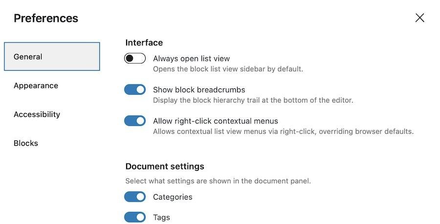 WordPress 6.5: New Features, Improvements and More! WordPress 6.5 preferences