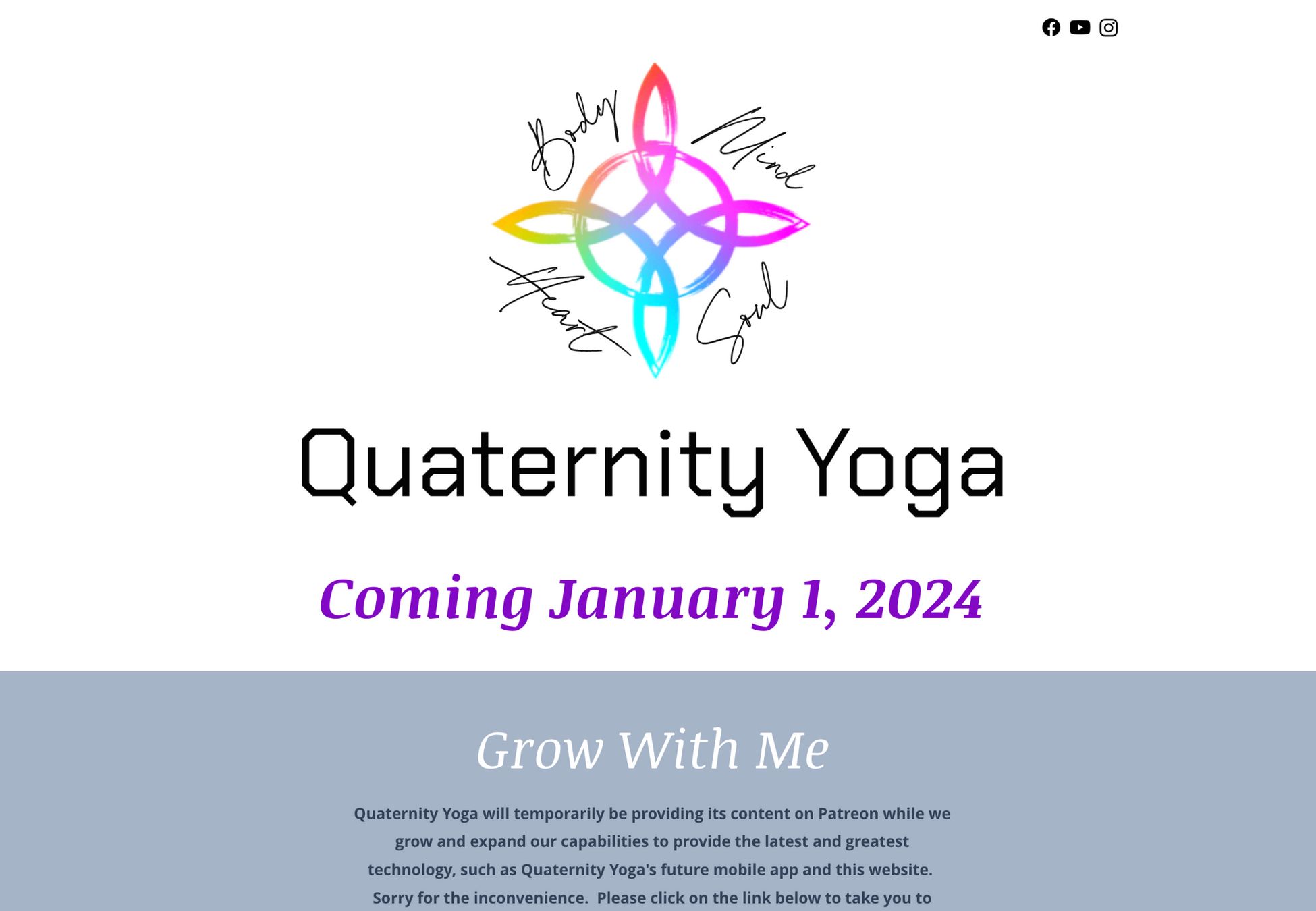 Create a Killer Coming Soon Page: 30+ Great Examples! quaternity yoga coming soon landing page