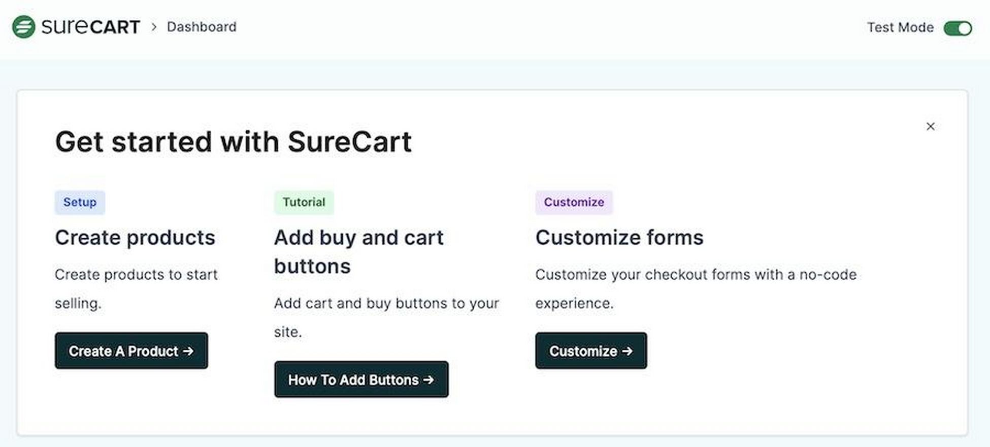 SureCart Review: What Makes It a Superior eCommerce Solution? test mode
