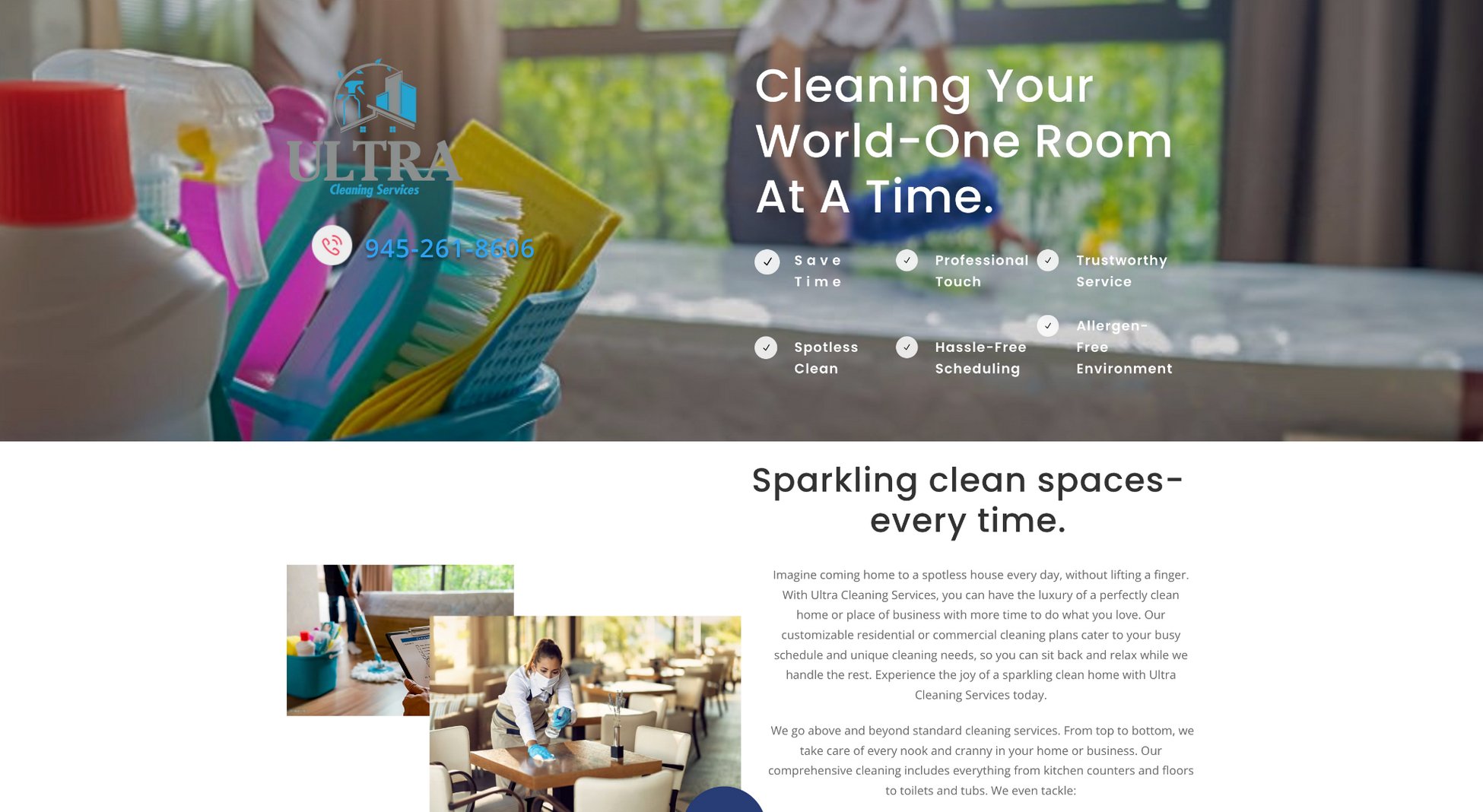 Create a Killer Coming Soon Page: 30+ Great Examples! ultra cleaning services homepage