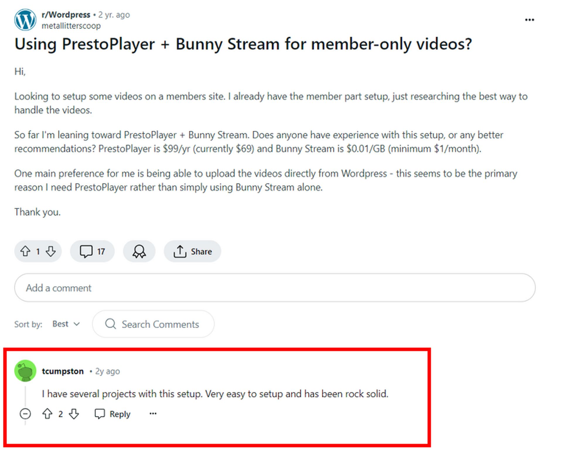Presto Player Review: The Ultimate WordPress Video Companion? Presto player comment on reddit