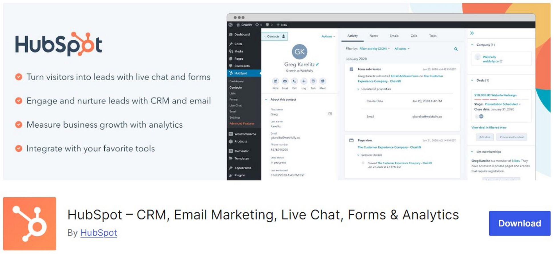 17 Best WordPress Automation Tools to Save 100+ Hours/Week hubspot-crm
