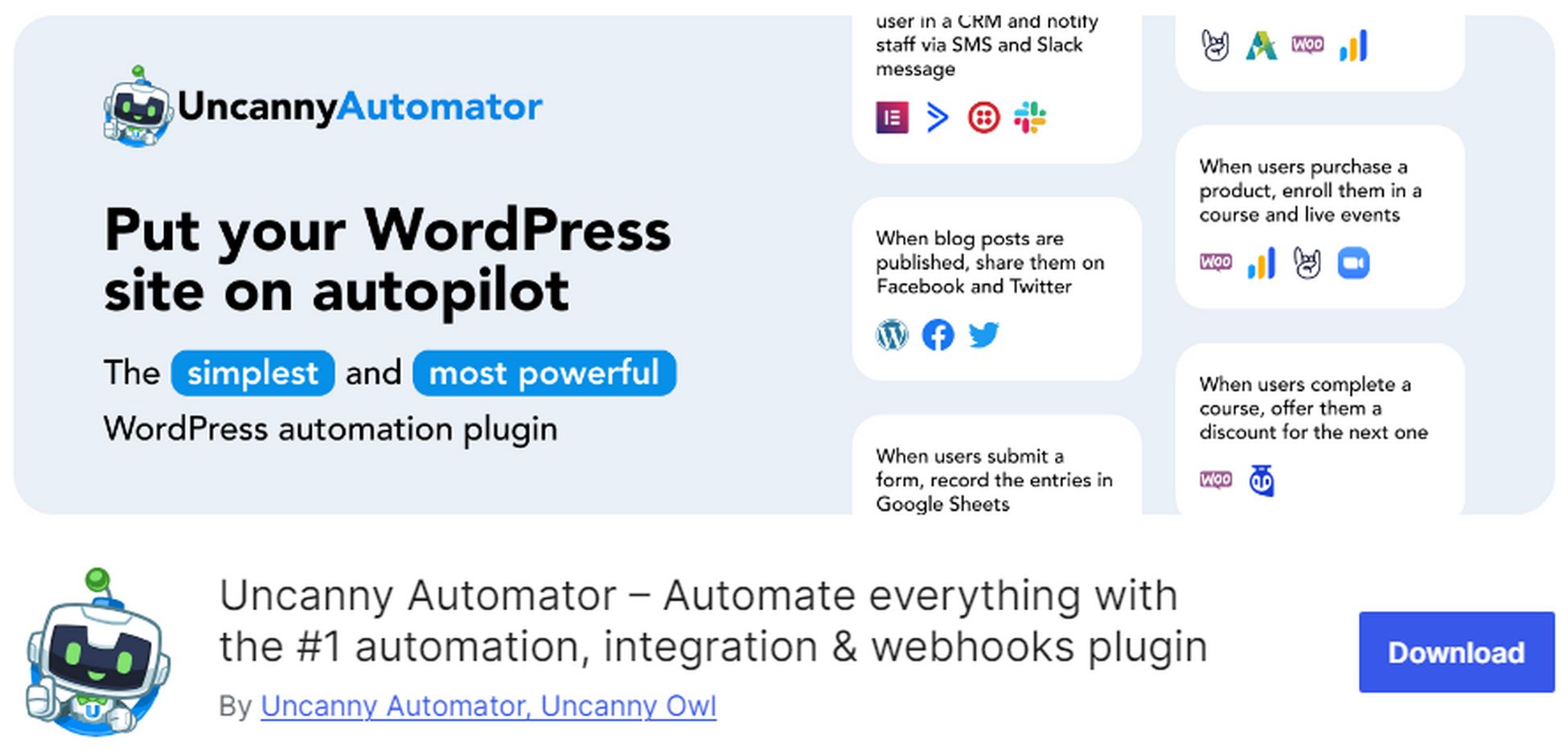 17 Best WordPress Automation Tools to Save 100+ Hours/Week uncanny-automator-banner
