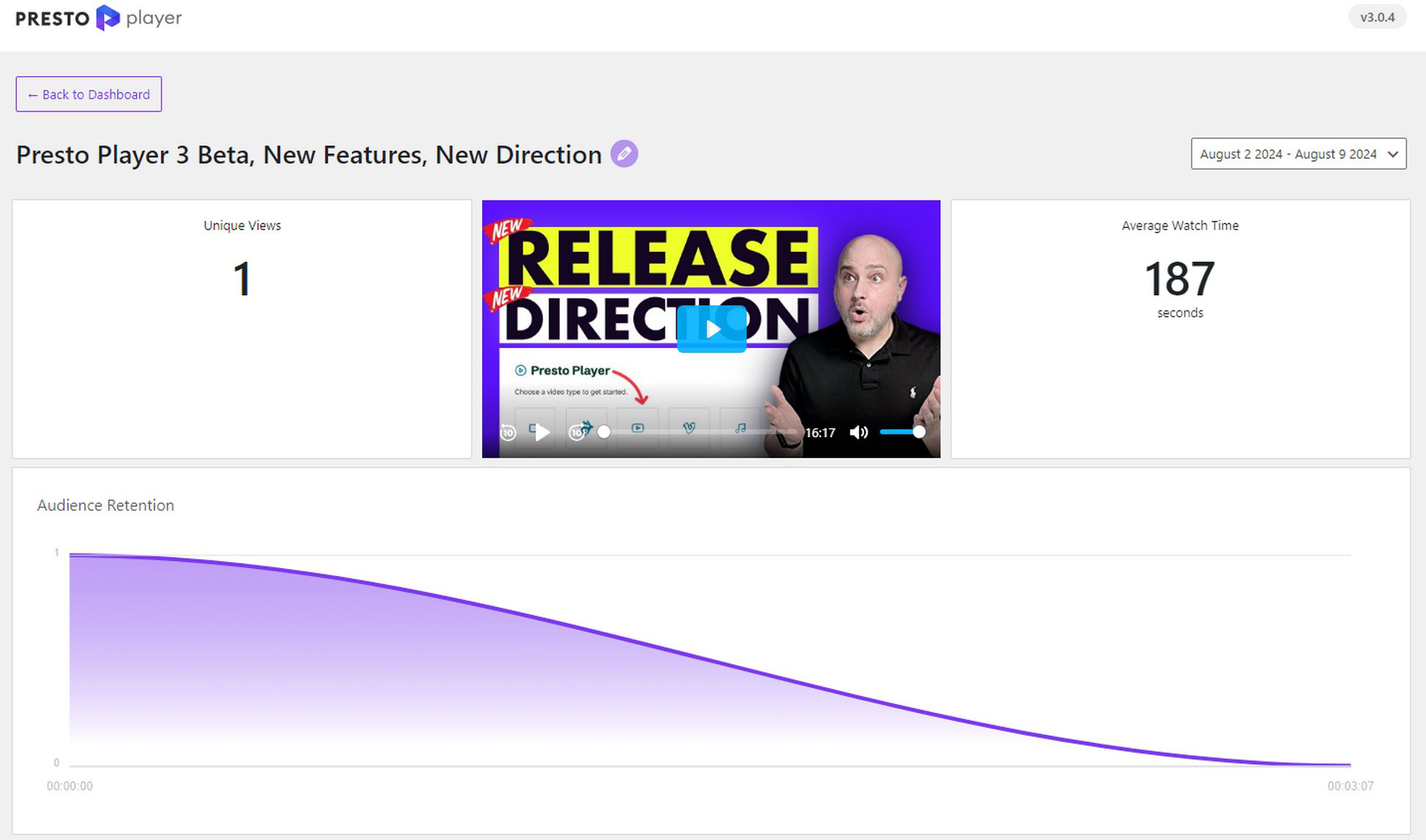 Website owners: Vimeo vs. YouTube - Is There a Better Option? presto-player-analytics-and-reporting-individual-video