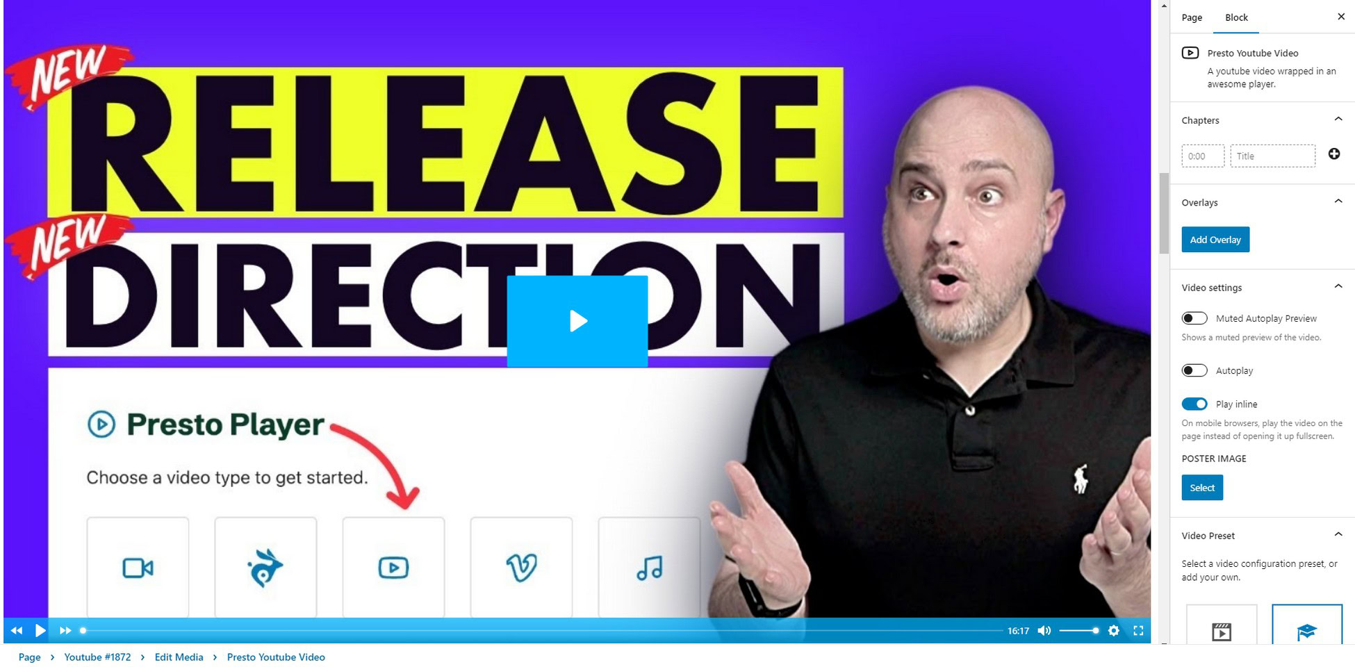 Website owners: Vimeo vs. YouTube - Is There a Better Option? presto-player-customization-options
