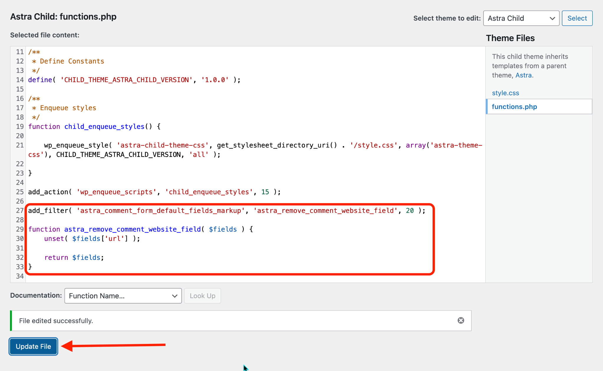 Disable URL field in the Comment Section Word Image 185732 4