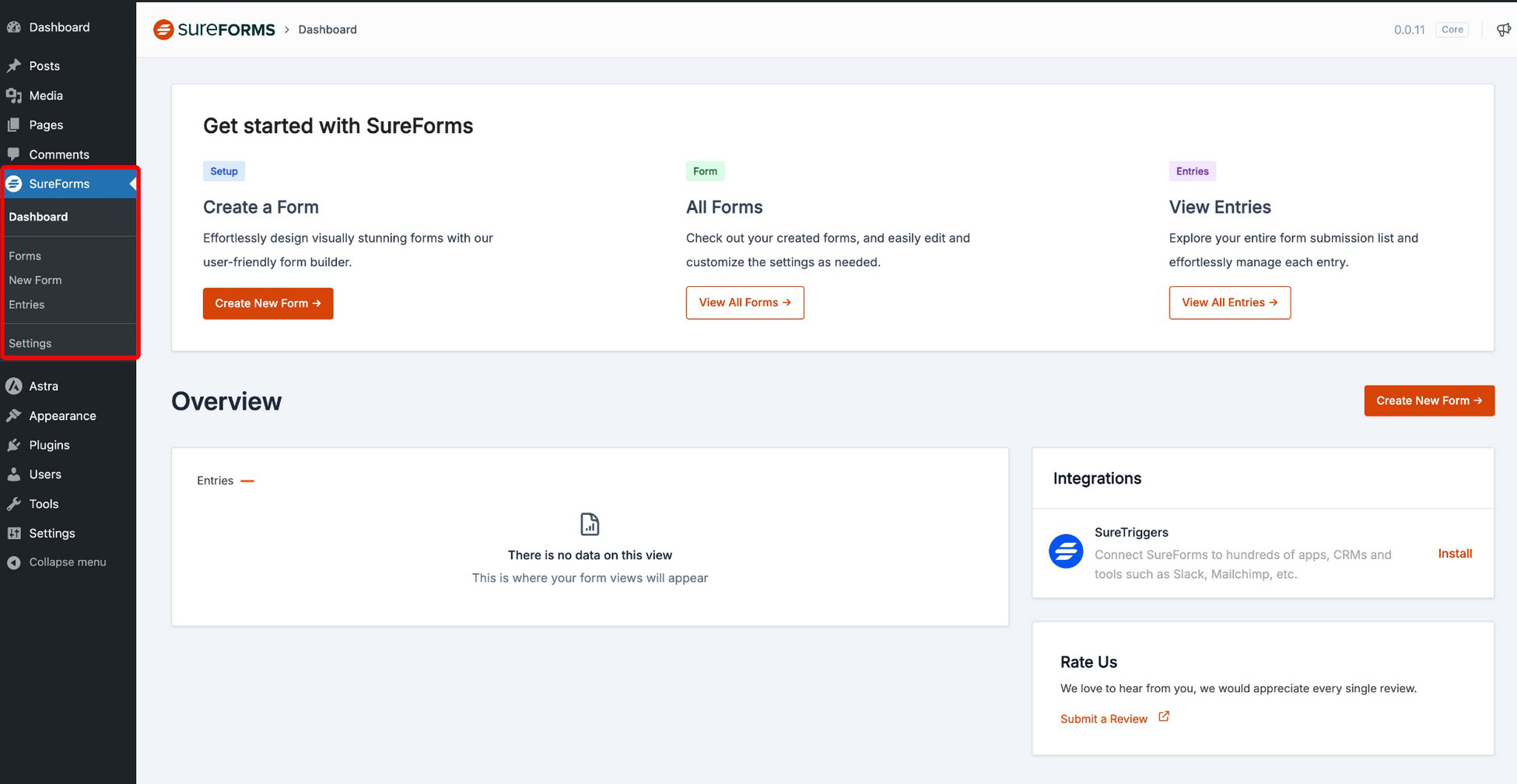 Introducing SureForms: AI-Powered Form Building Made Easy sureforms dashboard