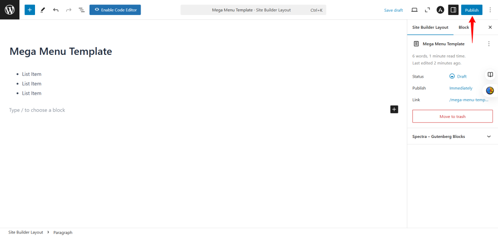 Mega Menu Template Using Spectra Publish 1024x486