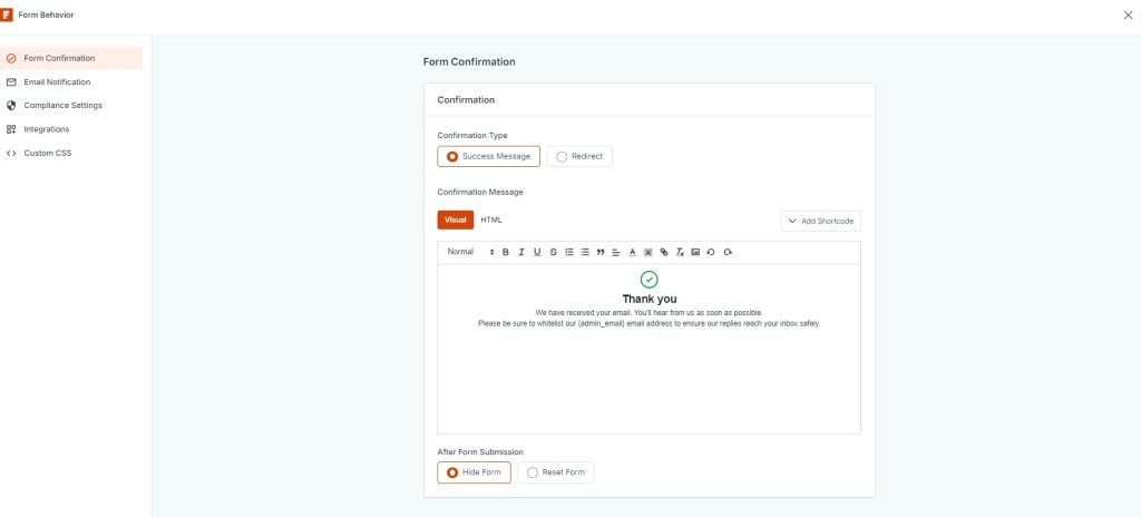 SureForms: The Form Builder You've Been Waiting For? Form Confirmation 2 - SureForms
