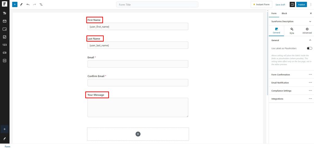 SureForms: The Form Builder You've Been Waiting For? Name The Text Field Name on SureForms