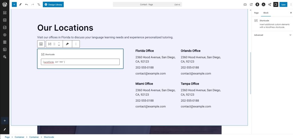 SureForms: The Form Builder You've Been Waiting For? SureForms Shortcode adding on Page
