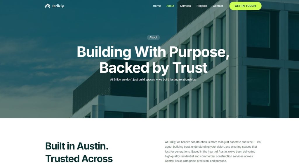 New Release - The Construction Company Template! Construction Company About Us Page 1024x559