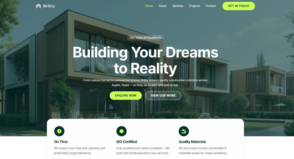 New Release - The Construction Company Template! Construction Company Template 1024x556