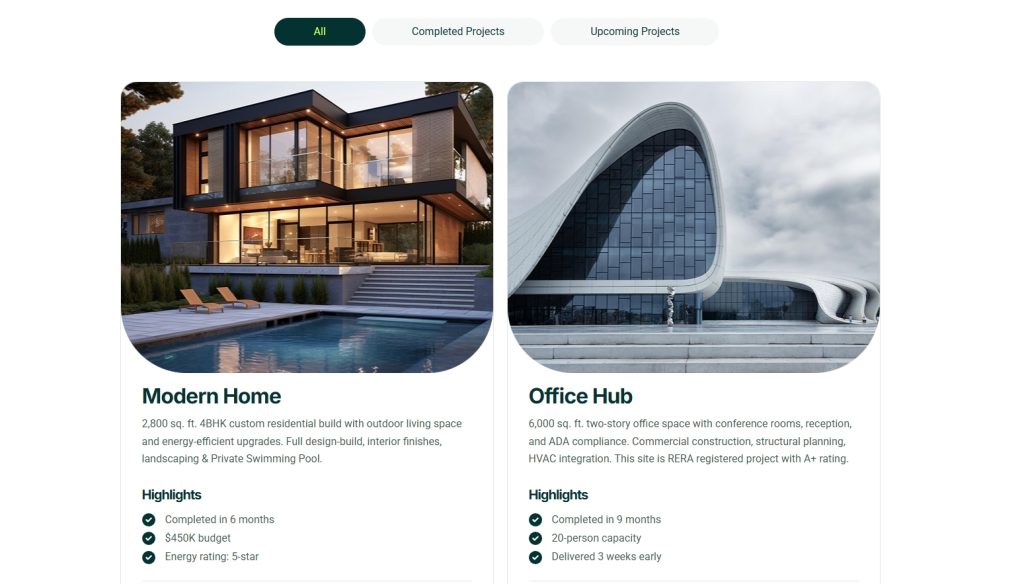 New Release - The Construction Company Template! Projects Portfolio Page With Filterable Projects Detailed Project Layouts And Full‑width Images 1024x584